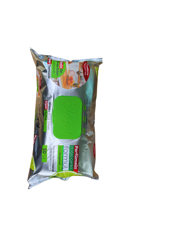 Sleepy drėgnos servetėlės maistiniams paviršiams, Lime, 50 vnt