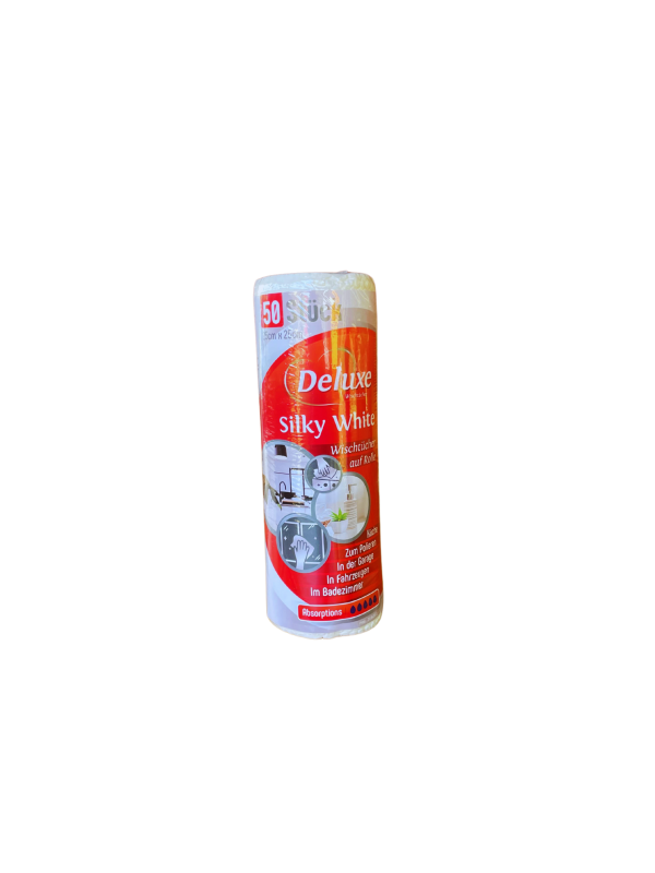 DELUXE SILKY WHITE poliruojančios šluostės 50 vnt